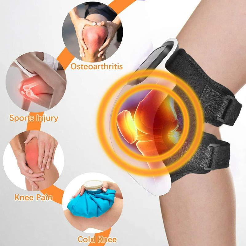 Photo 2 of Pokytcox Knee Massager, Cordless Knee Massager with Heat and Vibration, Large LED Screen, Adjustable Temperature, Wearable Rechargeable Portable Knee Massager, Best Gifts Choice (1Pack)
