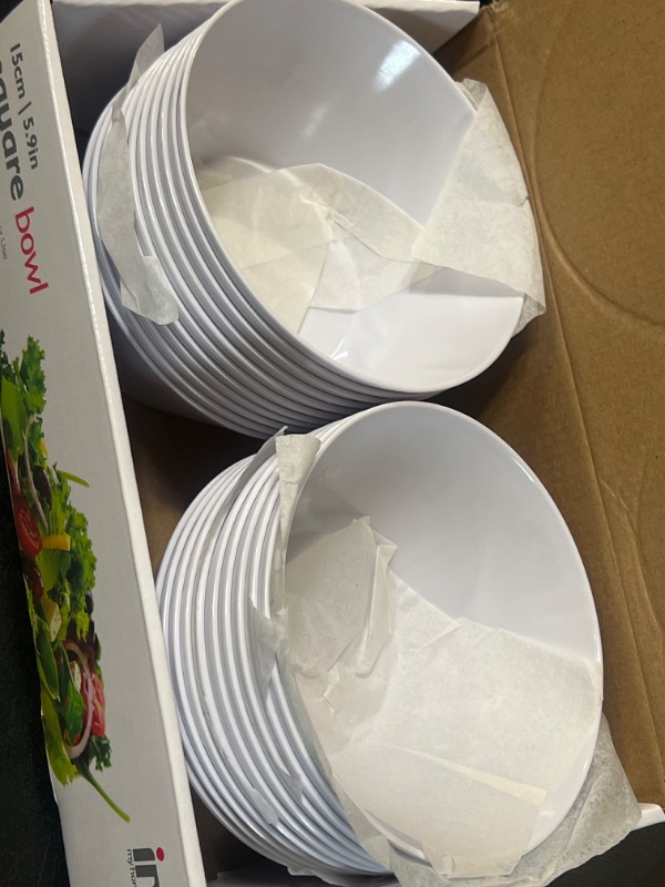 Photo 3 of 24 Pack in my home round plastic bowls white 15 cm 5.9inch