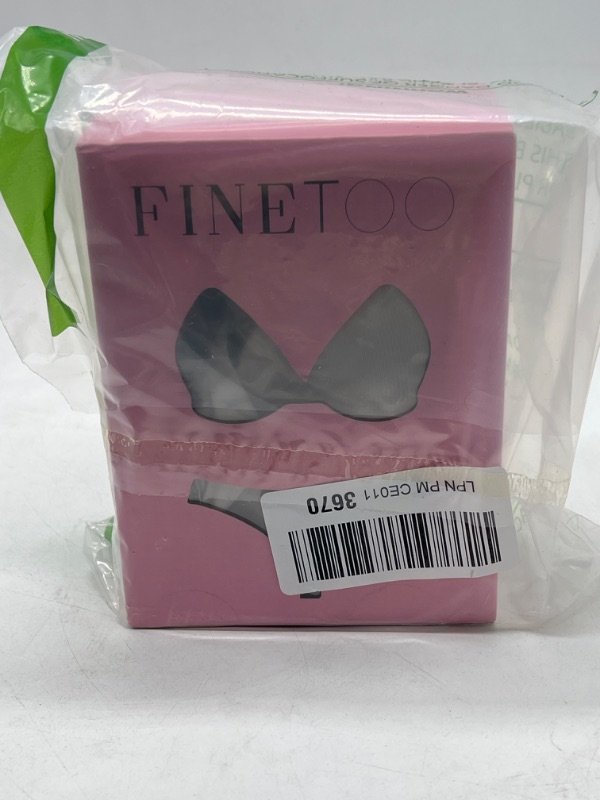Photo 2 of FINETOO Wireless Bras for Women Comfort Full Coverage T-Shirt Bra Lightly Lined Push Up Bra Sexy V-Neck Bralettes for Ladies B C7-2pack(black+grey) 34b