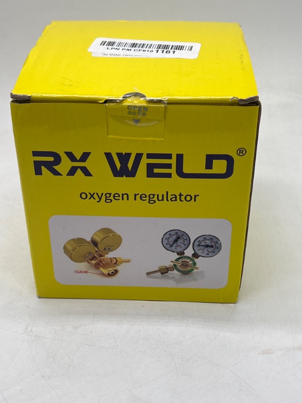 Photo 2 of RX WELD Oxygen Regulator Welding Gas Gauges CGA 540 Inlet Oxy for V-Style Torch Cutting Kit, T-Handle

