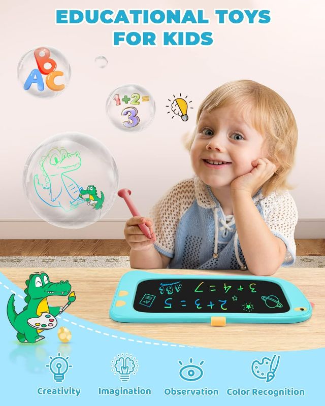 Photo 2 of KOKODI LCD Writing Tablet Doodle Board, 3 4 5 6 Year Old Boys Toys Gifts, 8.5 Inch Drawing Pad Airplane Travel Road Trip Essentials, Dinosaur Toddler Kids Games Birthday Christmas Stocking Stuffers
