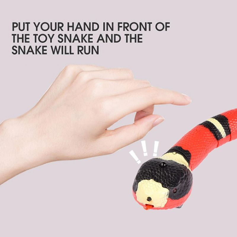 Photo 2 of Smart Sensing Snake Cat Toys Eletronic Interactive Toys for Cats USB Charging Cat Accessories for Pet Dogs Game Play Toy
