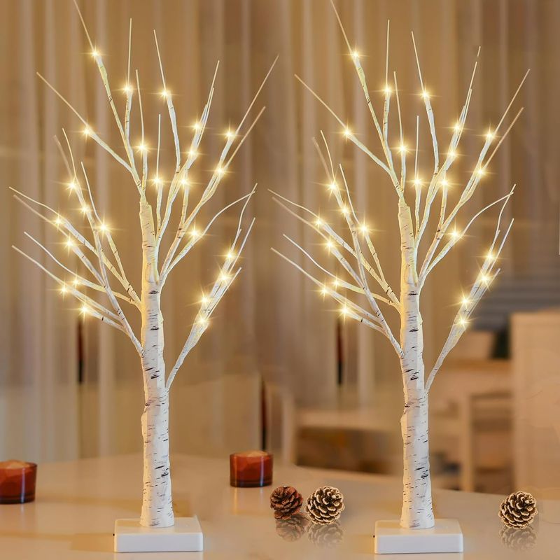 Photo 1 of 2-Pack 2FT Lighted Birch Tree for Easter Decor with Timer, Easter Tree Spring Decor Birch Tree with 48 LED Warm White Lights, Artificial Tree Light for Indoor Easter Decorations Home Decor
Only one staind
