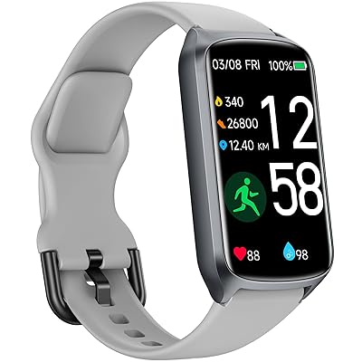 Photo 1 of With 24/7 Heart Rate, Blood Oxygen, Blood Pressure, Sleep Tracker, 5ATM Waterproof Activity Trackers With Step Tracker, Pedometer (S & L Bands Included)

