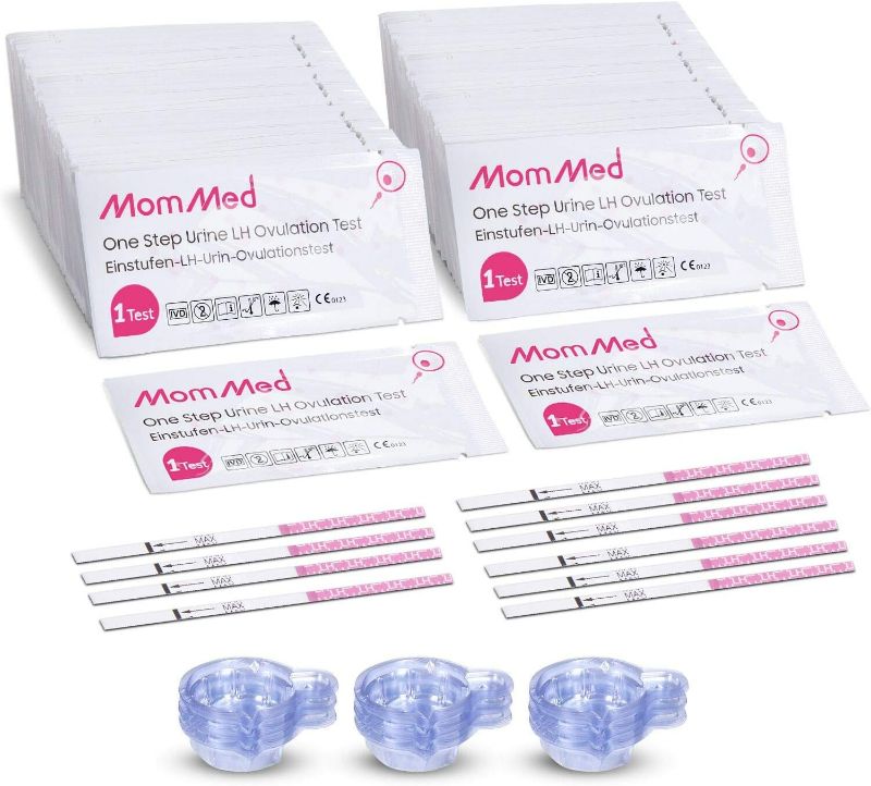 Photo 1 of MomMed Ovulation Test Strips, 105 LH Ovulation Predictor Kit with 105 Collection Cups, Accurately Track Ovulation Test, High Sensitivity Result for Women Home Testing
