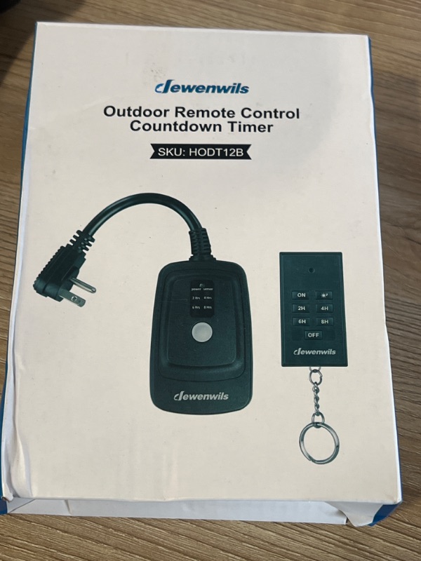 Photo 3 of DEWENWILS Light Sensor Timer Waterproof, Plug in Timer Switch, 100 ft Range Remote Control with 2 Grounded Electrical Outlets for Outdoor String Lights, 15A 1/2HP UL Listed
