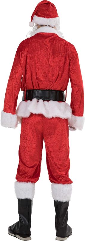 Photo 2 of EraSpooky Men Christmas Santa Costume Adult Flannel Classic Suit 7pcs One Size