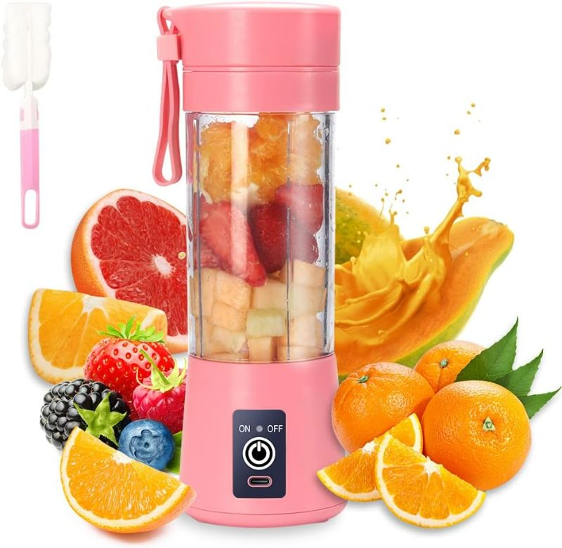 Photo 1 of Portable Blender Cup,Electric USB Juicer Blender,Mini Blender Portable Blender For Shakes and Smoothies, Juice,380ml, Six Blades Great for Mixing,Bule
