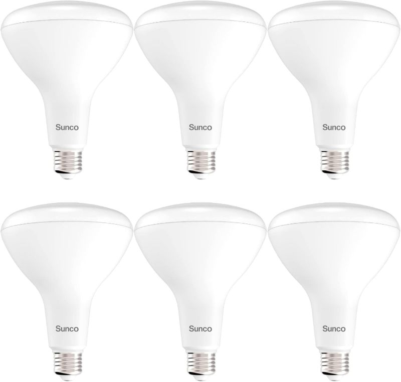 Photo 1 of Sunco Lighting 6 Pack BR40 Light Bulb, LED Indoor Flood Light, Dimmable, 6000K Daylight White Deluxe 1400 Lumens, E26 Base, Recessed Can Light, High Lumen, Flicker-Free - UL 100W Equivalent 17W

