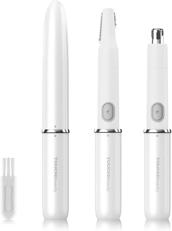 Photo 1 of TOUCHBeauty Face Eyebrow Nose Ear Hair Trimmer, All-in-ONE Hair Remover for Women & Men, Dual Blades Shaver Battery Powered Upgraded Version TB-1458(White)
