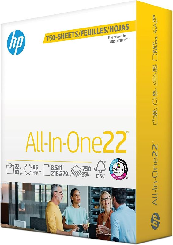 Photo 1 of HP Papers | 8.5 x 11 Paper | All In One 22 lb | 1 Mega Ream - 750 Sheets | 96 Bright | Made in USA - FSC Certified | 207750R
