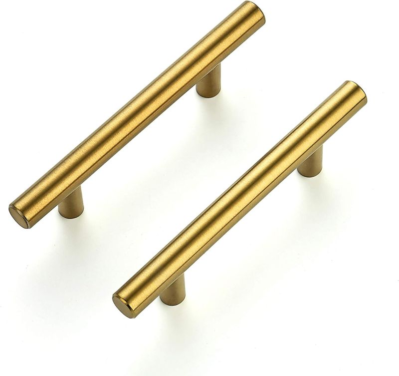 Photo 1 of Ravinte 30 Pack 5 Inch Cabinet Pulls Brushed Brass Stainless Steel Kitchen Drawer Pulls Cabinet Handles 5”Length, 3” Hole Center
