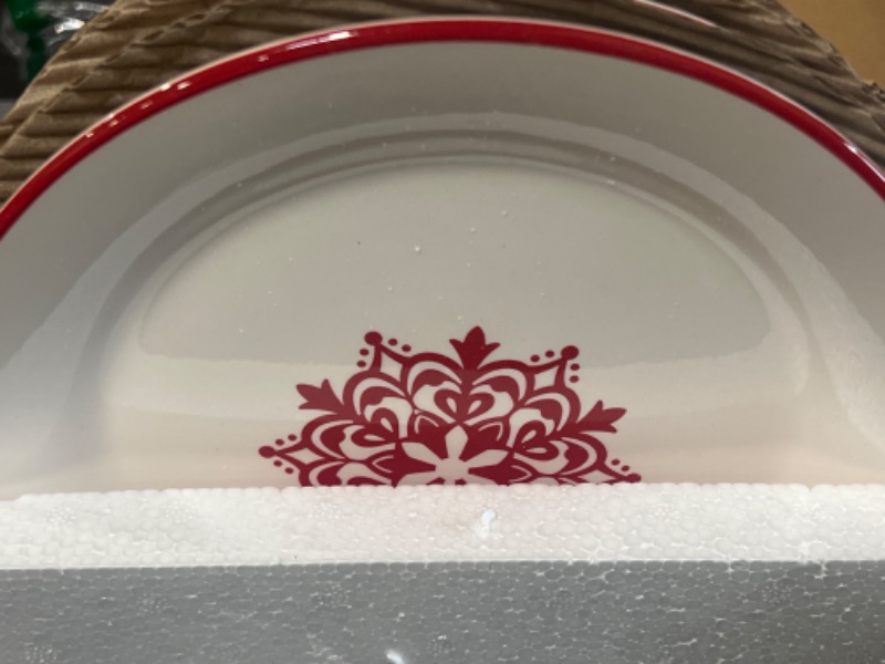 Photo 2 of Bico Holly Jolly Salad Plates, 8.75 inch, Set of 4, for Salad, Appetizer, Microwave & Dishwasher Safe
