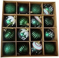 Photo 1 of 16 piece Prextex Christmas Tree Ornaments - Emerald Green Christmas Ball Ornaments Set for Christmas, Holiday, Wreath & Party Decorations