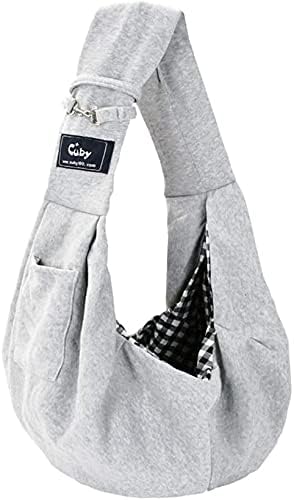 Photo 1 of CUBY Dog and Cat Sling Carrier - Hands Free Reversible Pet Papoose Bag - Soft Pouch and Tote Design - Suitable for Puppy, Small Dogs Cats Outdoor (Classic Grey)
