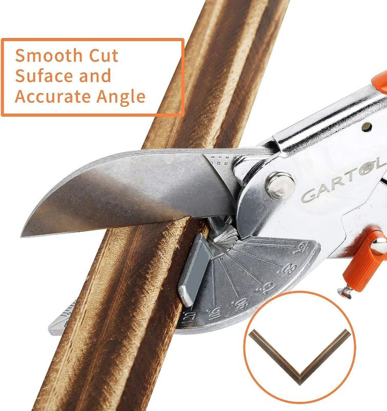 Photo 2 of GARTOL Miter Shears, Multifunctional Trunking Shears for Angular Cutting of Moulding and Trim, Adjustable at 45 to 135 Degree, Hand Tools for Cutting Soft Wood, Plastic, PVC, No Replacement Blade
