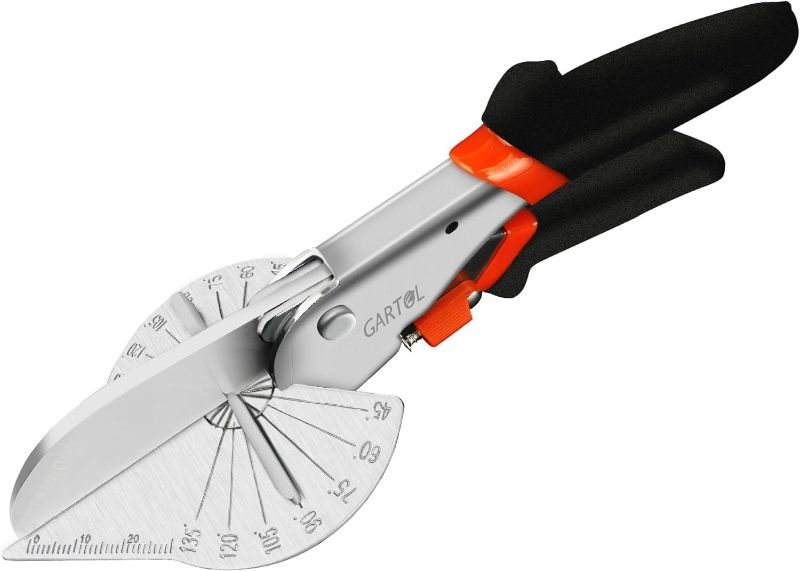 Photo 1 of GARTOL Miter Shears, Multifunctional Trunking Shears for Angular Cutting of Moulding and Trim, Adjustable at 45 to 135 Degree, Hand Tools for Cutting Soft Wood, Plastic, PVC, No Replacement Blade

