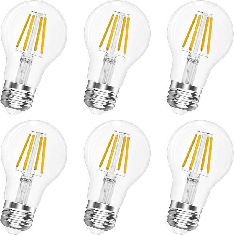 Photo 1 of Qingmiao A19 E26 Base Dimmable Edison LED Bulb, 4W (40 Watt Equivalent) 3000K Soft Warm White, Vintage Clear Glass LED Filament Bulb for Home, Wall Sconce, Chandelier, 6 Pack (6W=60W 3000K Soft White)
