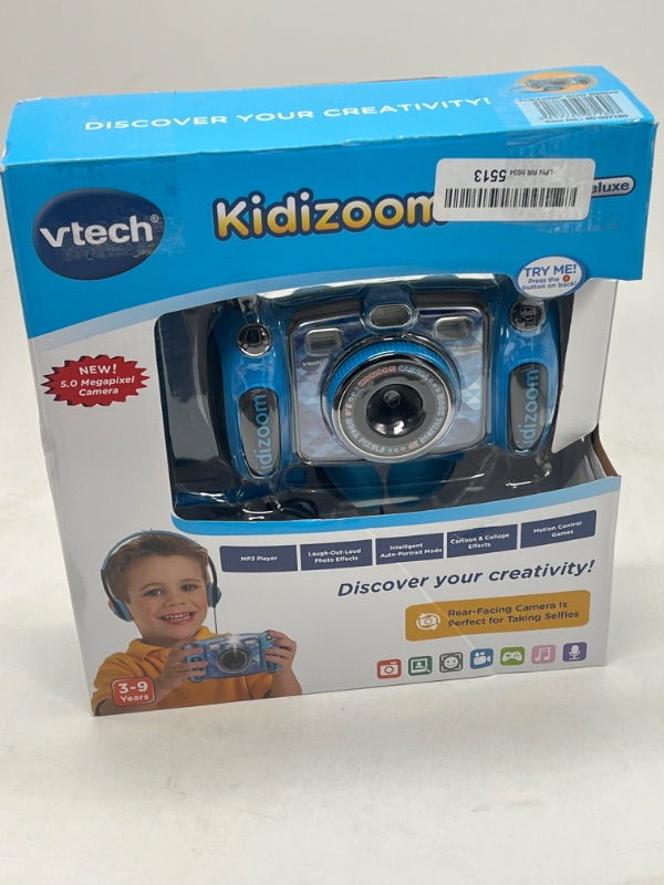 Photo 4 of VTech Kidizoom Duo 5.0 Deluxe Digital Selfie Camera with MP3 Player and Headphones, Blue Blue Selfie Camera