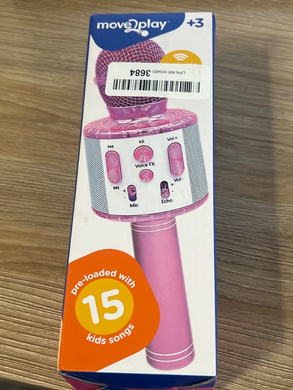 Photo 2 of Move2Play, Kids Star Karaoke, Kids Microphone, Bluetooth + 15 Pre-Loaded Nursery Rhymes, Girls Toy and Gift for 2, 3, 4, 5, 6+ Years Old Pink