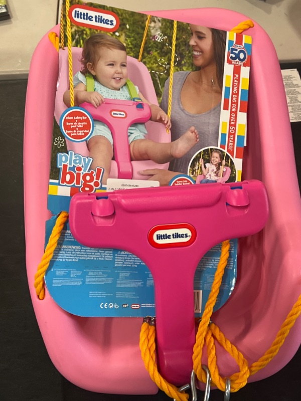 Photo 2 of Little Tikes - 2-in-1 Snug 'n Secure Swing - Pink