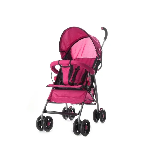 Photo 1 of Wonder Buggy Dakota Baby Stroller With Bumper,Basket & Rounded Canopy - Solid Pink