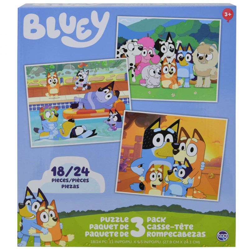 Photo 1 of Bluey 18/24 Piece 3-Pack Puzzle Set Multi-Color
