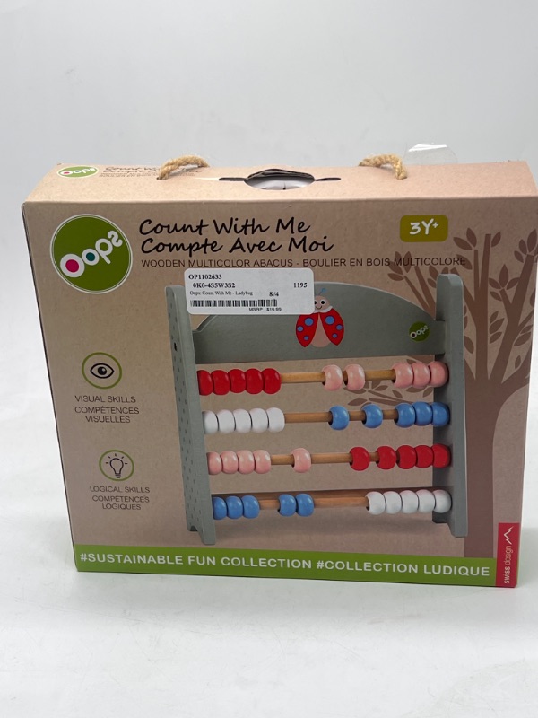 Photo 2 of OOPS® Count with Me Abacus, Educational Wooden Activity Toy for Preschoolers with Ladybug Character
