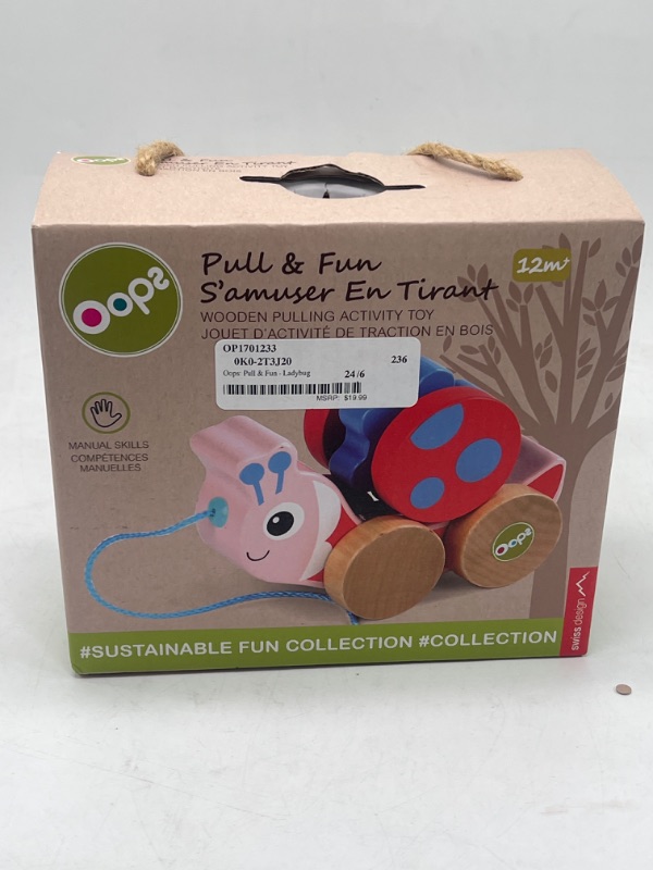 Photo 2 of Pull Toy OOPS® Toddler Push and Pull Play Pull & Fun Toddler Toy, Ladybug
