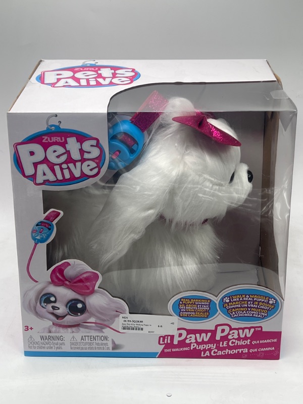 Photo 2 of Pets Alive Lil' Paw The Walking Puppy by ZURU Interactive Dog That Walk, Waggle, and Barks, Interactive Plush Pet, Electronic Leash, Soft Toy for Kids and Girls
