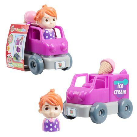 Photo 1 of Just Play Cocomelon Build-a-Vehicle 4 Piece Set YoYo in Pink Ice Cream Truck Kids Toys for Ages 18 Month
