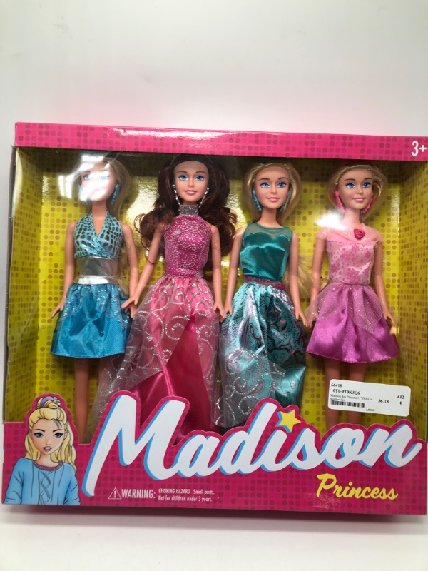 Photo 2 of Madison 4-Pack Princess Dolls Playset New