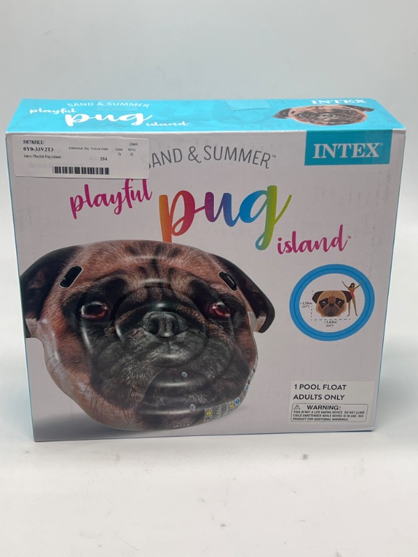 Photo 2 of Intex Pug Face Island Inflatable Pool Float