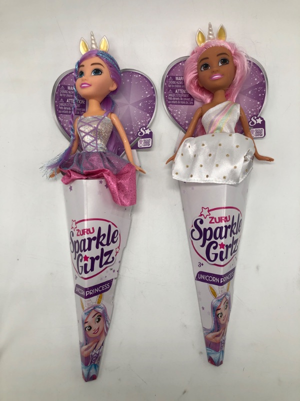 Photo 1 of 2 Pack Sparkle Girlz Unicorn Princess Dolls