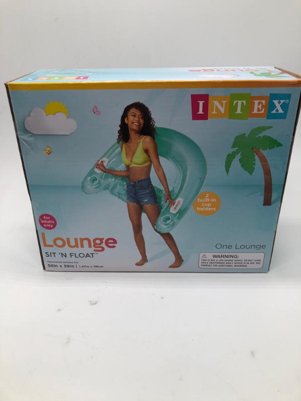 Photo 2 of Intex Sit N Float Inflatable Lounge, 60" X 39", 1 Pack