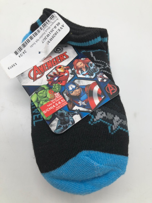 Photo 3 of Marvel Avengers Boys Socks, 6-Pack, No Show Style, Sizes , 9-2.5
