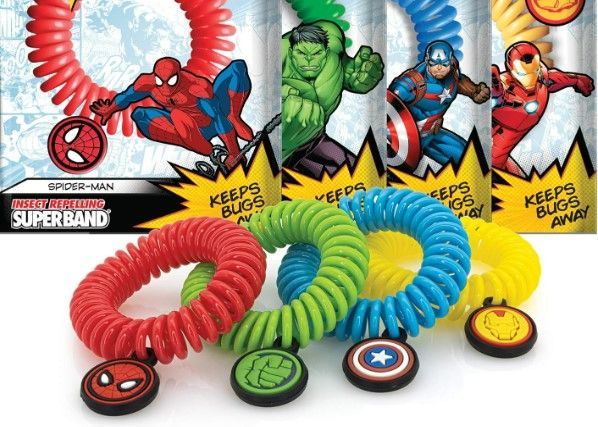 Photo 1 of 4 Pack Marvel Avenger Insect Repelling Wristbands with Awesome Superhero Charms - Natural Plant Based Oils
