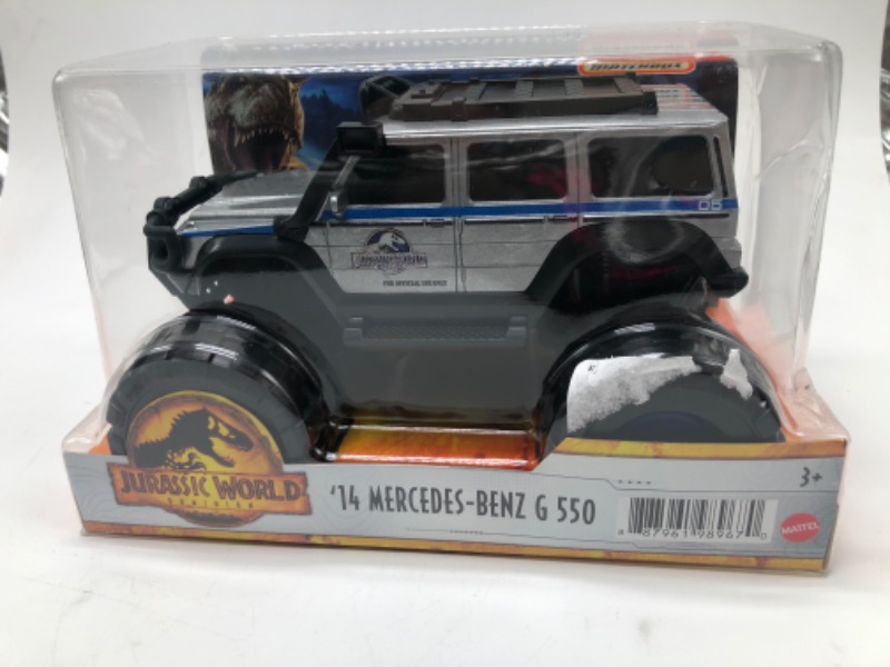 Photo 2 of Matchbox Jurassic World Dominion 1:24 Scale Vehicle 14 Mercedes-Benz G 550 Truck with Large Wheels
