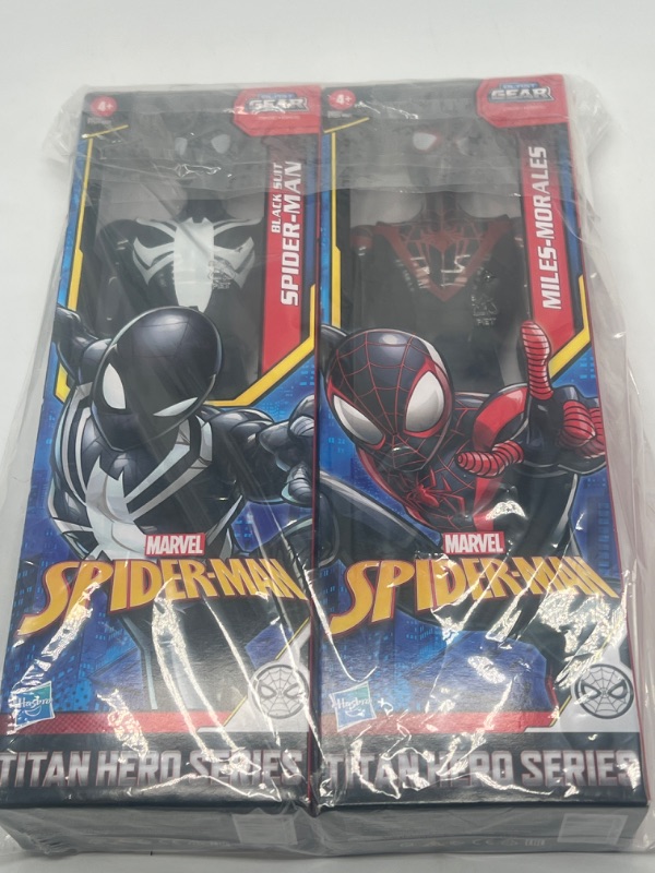 Photo 1 of 2 Pack Black Suit Spiderman And Miles Morales 