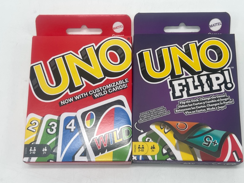 Photo 3 of Mattel Uno Original and Uno Flip Card Games, Combo Pack of 2
