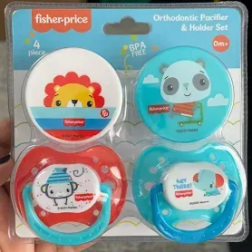 Photo 1 of Fisher-Price 4 Pack Orthodontic Pacifiers- Lets Play, 0+ Months,