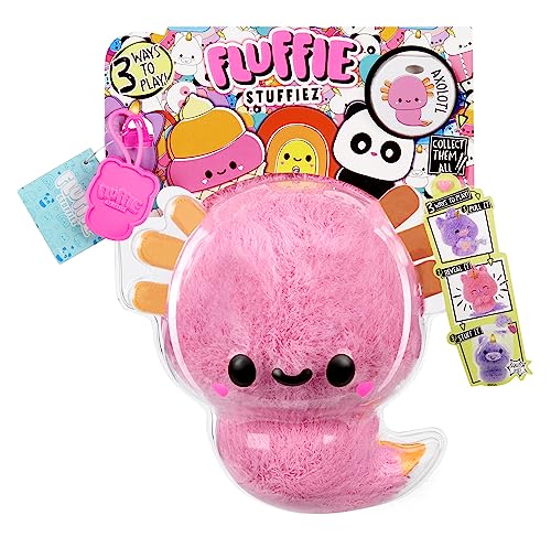 Photo 1 of Fluffie Stuffiez Axolotl Small Collectible Feature Plush - Surprise Reveal Unboxing with Huggable ASMR Fidget DIY Fluff Pulling Ultra Soft Fluff
