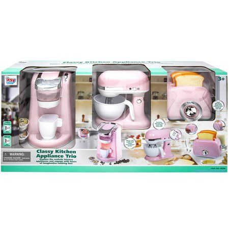Photo 2 of Kid Toy Itsy Tots Classy Kitchen Battery Operated Appliance Trio Pink-Coffee Machine My Mixer My Toaster
