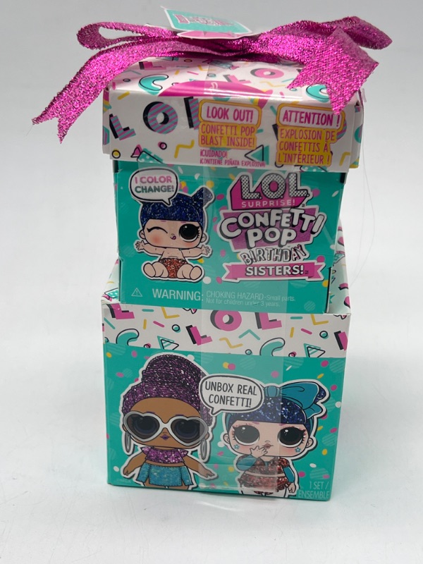 Photo 4 of LOL Surprise! Confetti Pop Birthday Sisters- with Collectible Doll Lil Sister 10 Surprises Confetti Surprise Unboxing Accessories Limited Edition
