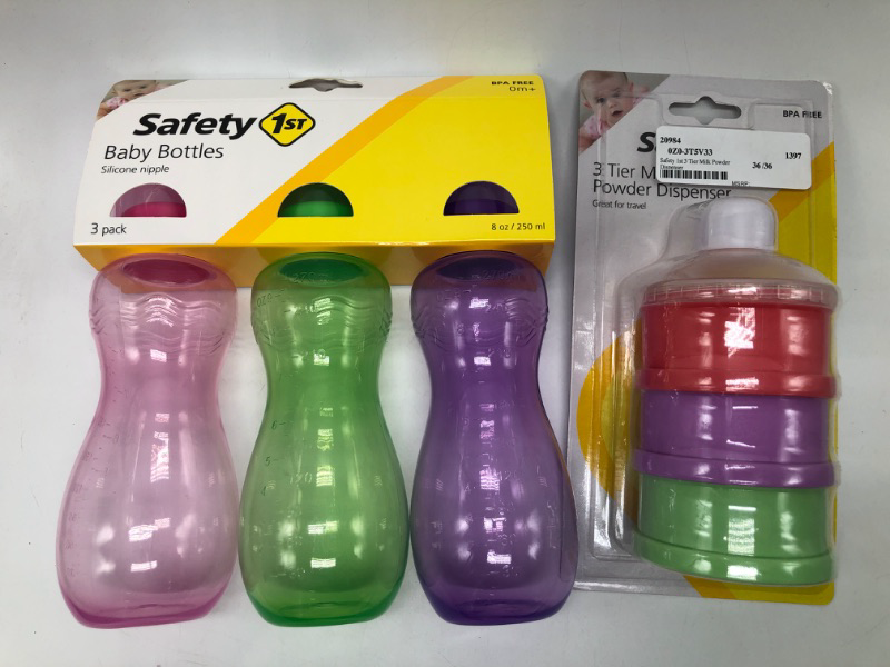 Photo 1 of 2 Pack Safety Baby Bottles && 3 Tier Milk Powder Dispensar