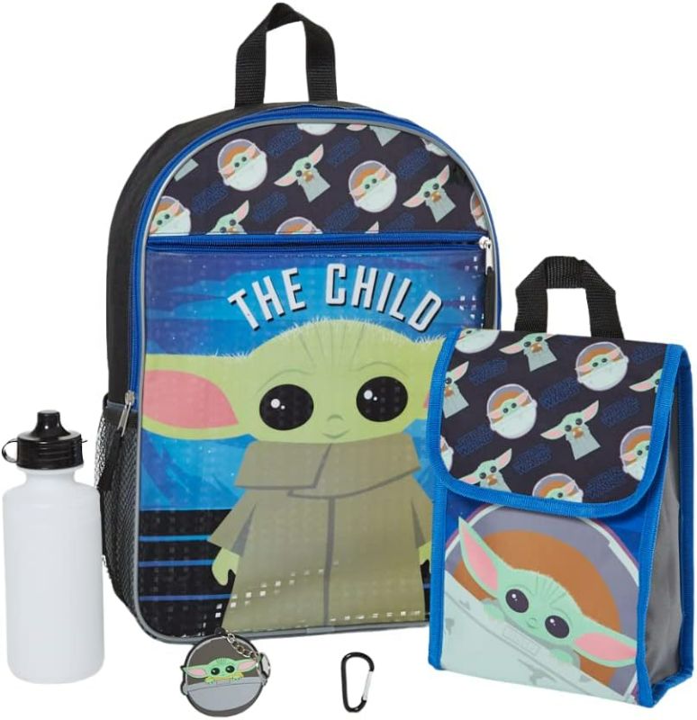 Photo 1 of RALME Star Wars Mandalorian Baby Yoda Backpack Set for Kids, 16 inch with Lunch Bag and Water Bottle
