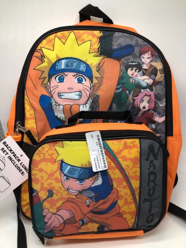 Photo 2 of Naruto Anime Character Print 16 Backpack with Lunch Bag Set for Boys
