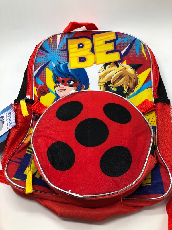 Photo 2 of Miraculous Ladybug 16 Backpack with Round Lunch Bag
