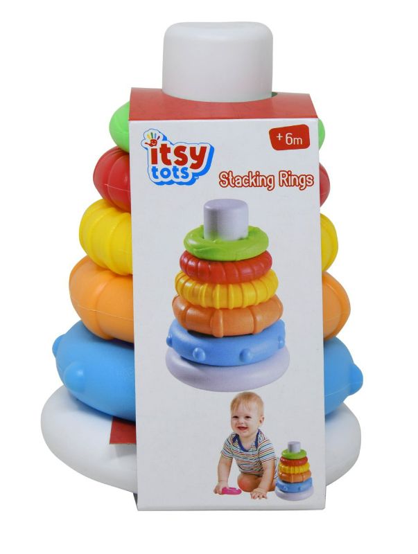Photo 1 of Itsy Tots Stacking Rings - Soft Toddler Stacking Toy with Rings Preschool Learning Developmental Toys for Toddler Girls and Boys to Learn Color Sorti
