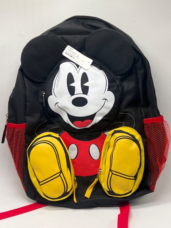 Photo 2 of Mickey Front Body 16 Backpack with 3D 3 Zipper Pockets
